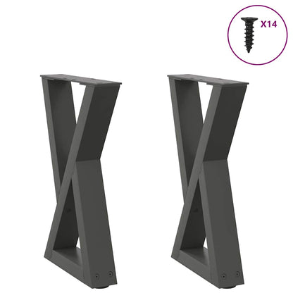 Coffee Table Legs 2 pcs Anthracite 28x(42-43.3) cm Steel