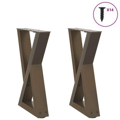 Coffee Table Legs 2 pcs Natural Steel 38x(42-43.3) cm Steel