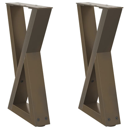 Coffee Table Legs 2 pcs Natural Steel 38x(42-43.3) cm Steel