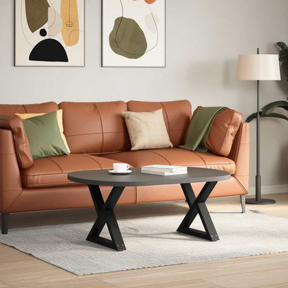 Coffee Table Legs 2 pcs Black 50x(42-43,3) cm Steel