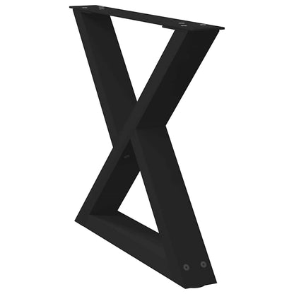 Coffee Table Legs 2 pcs Black 50x(42-43,3) cm Steel