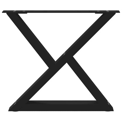 Coffee Table Legs 2 pcs Black 50x(42-43,3) cm Steel