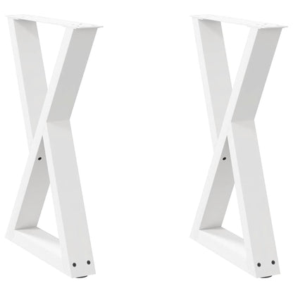 Dining Table Legs 2 pcs White 50x(72-73.3) cm Steel