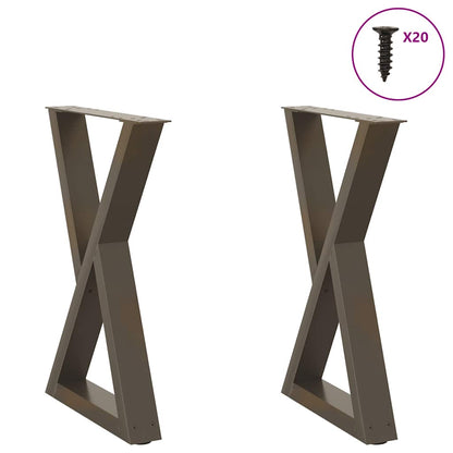Dining Table Legs 2 pcs Natural Steel 50x(72-73.3) cm Steel
