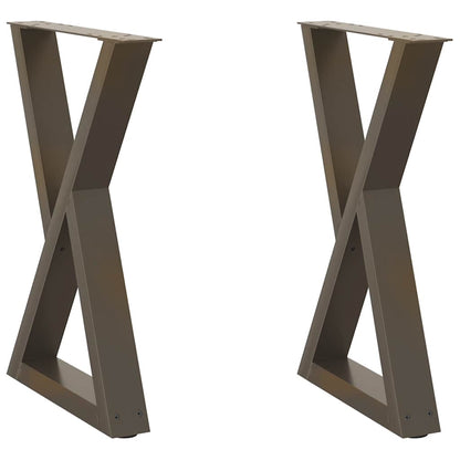 Dining Table Legs 2 pcs Natural Steel 50x(72-73.3) cm Steel