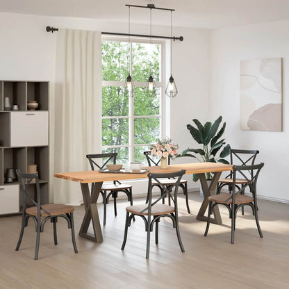 Dining Table Legs 2 pcs Natural Steel 50x(72-73.3) cm Steel