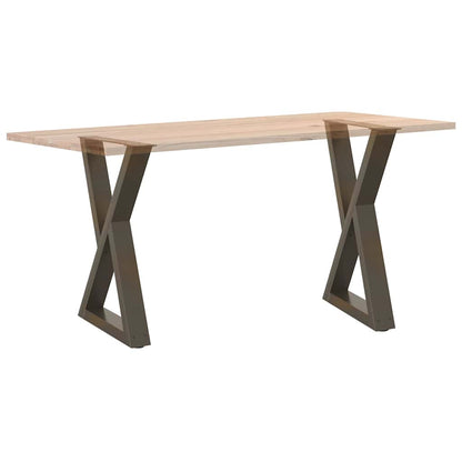 Dining Table Legs 2 pcs Natural Steel 50x(72-73.3) cm Steel