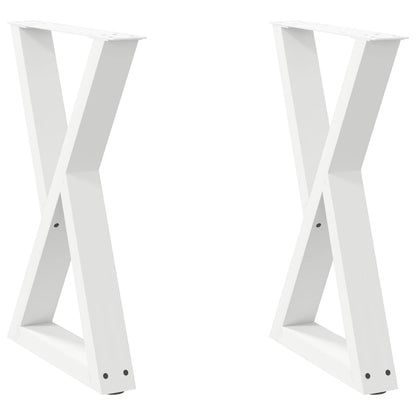 Dining Table Legs 2 pcs White 60x(72-73.3) cm Steel