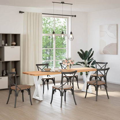 Dining Table Legs 2 pcs White 60x(72-73.3) cm Steel