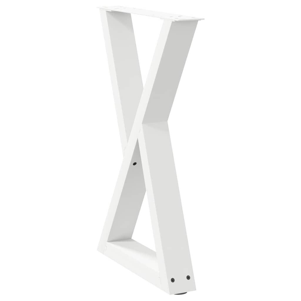 Dining Table Legs 2 pcs White 60x(72-73.3) cm Steel