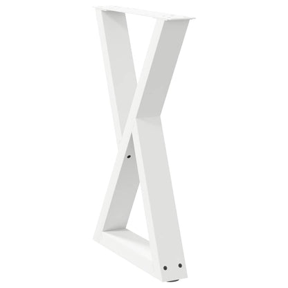 Dining Table Legs 2 pcs White 60x(72-73.3) cm Steel