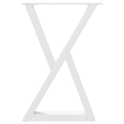Dining Table Legs 2 pcs White 60x(72-73.3) cm Steel