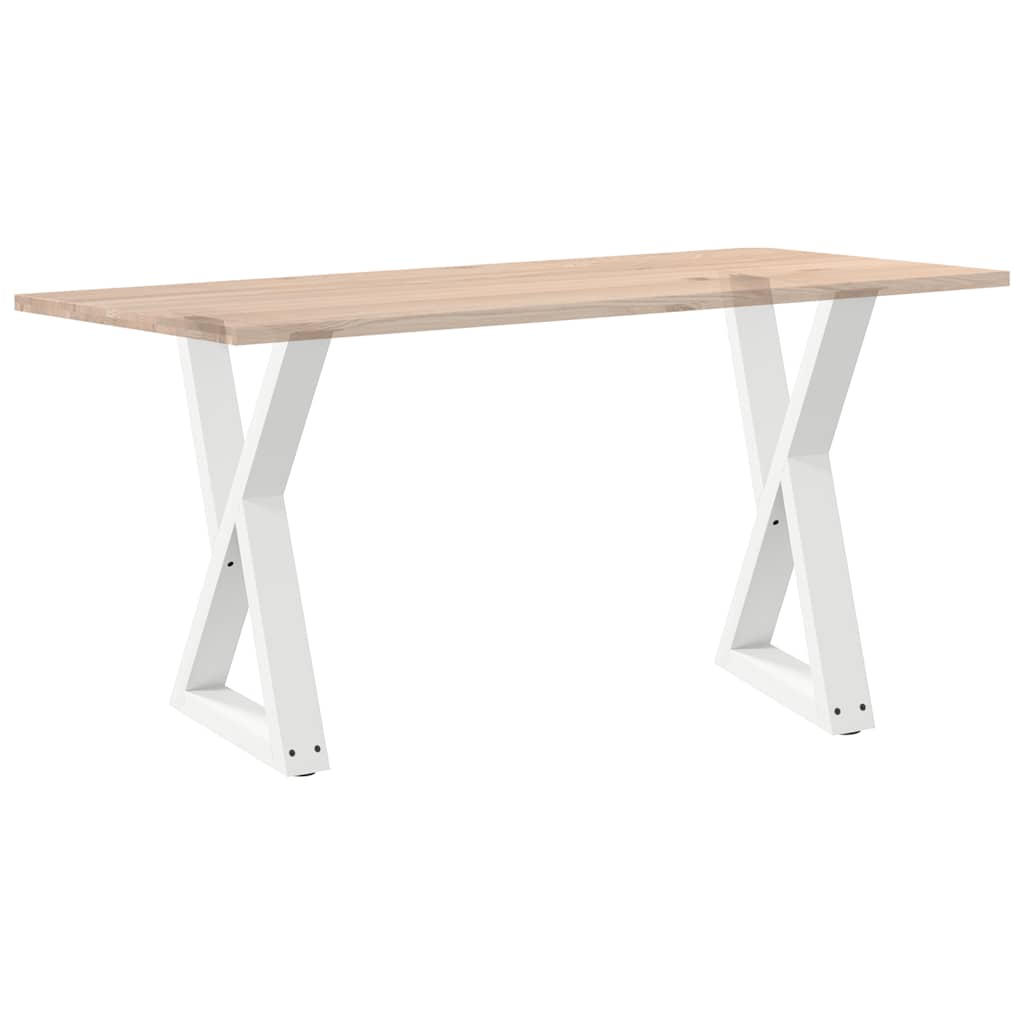 Dining Table Legs 2 pcs White 60x(72-73.3) cm Steel