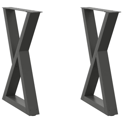 Dining Table Legs 2 pcs Anthracite 60x(72-73.3) cm Steel