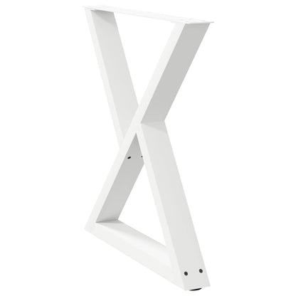 Dining Table Legs 2 pcs White 80x(72-73.3) cm Steel
