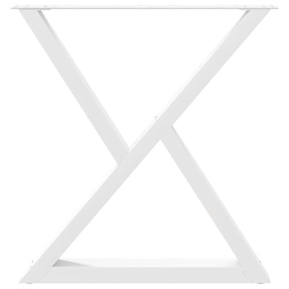 Dining Table Legs 2 pcs White 80x(72-73.3) cm Steel