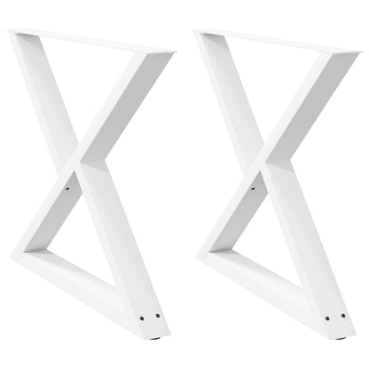 Dining Table Legs 2 pcs White 90x(72-73.3) cm Steel