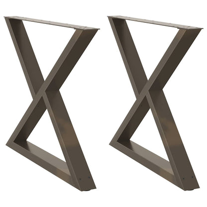 Dining Table Legs 2 pcs Natural Steel 90x(72-73.3) cm Steel