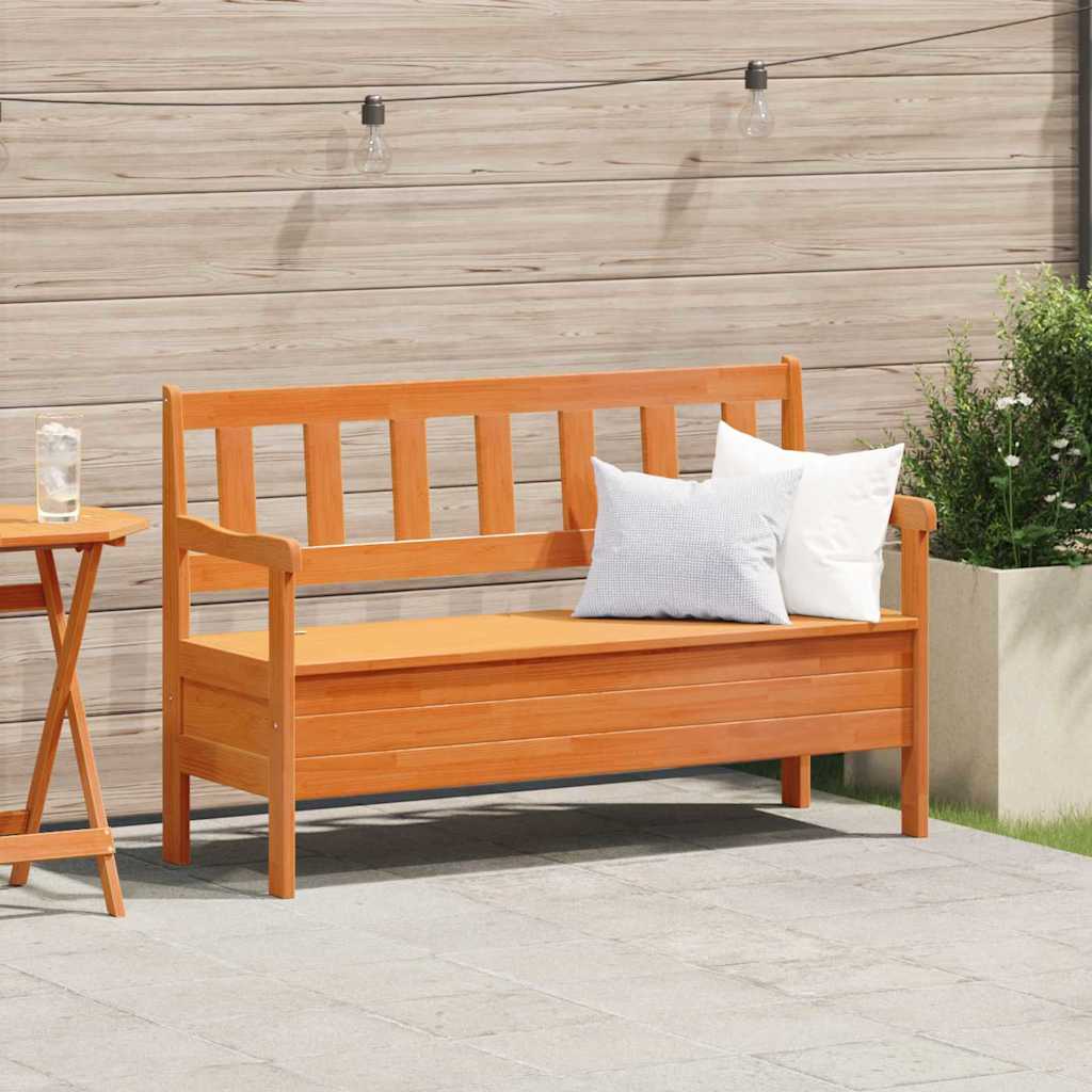 Outdoor Bench Brown 119 x 44 x 76 cm Solid Pine Wood