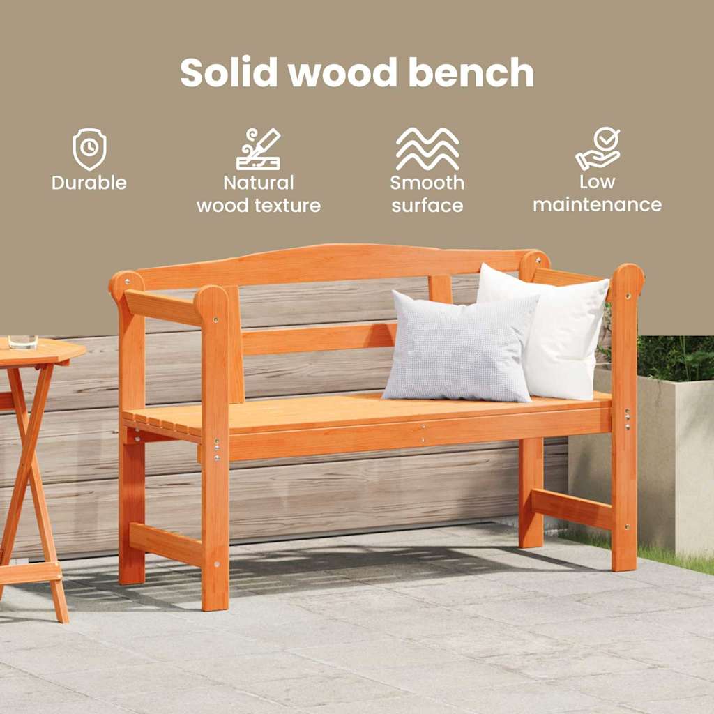 Outdoor Bench Brown 119 x 44 x 76 cm Solid Pine Wood