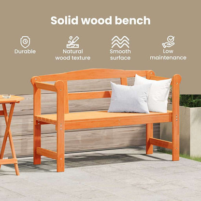 Outdoor Bench Brown 119 x 44 x 76 cm Solid Pine Wood