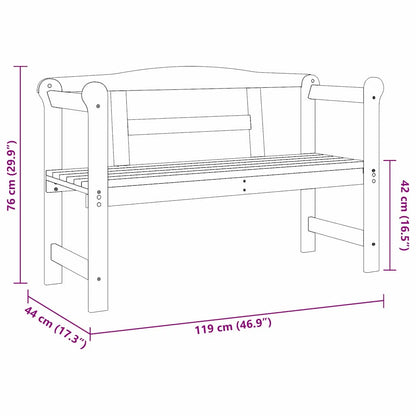 Outdoor Bench Brown 119 x 44 x 76 cm Solid Pine Wood