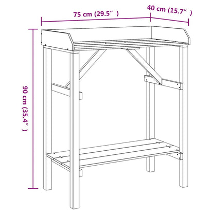 Potting Table Natural 75 x 40 x 90 cm Solid pine wood