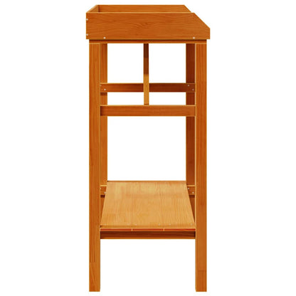Potting Table with Shelf Brown 75 x 40 x 90 cm Solid Pine Wood
