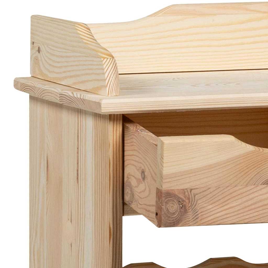 Wine Rack Natural 58 x 28 x 90 cm Solid Pine Wood