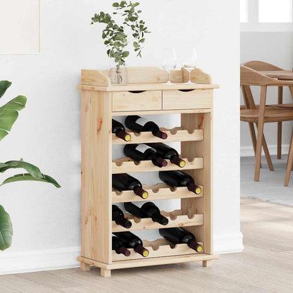 Wine Rack Natural 58 x 28 x 90 cm Solid Pine Wood