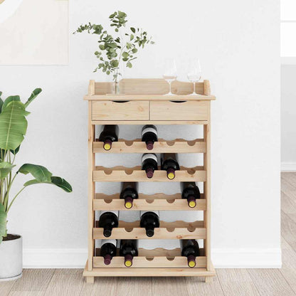 Wine Rack Natural 58 x 28 x 90 cm Solid Pine Wood