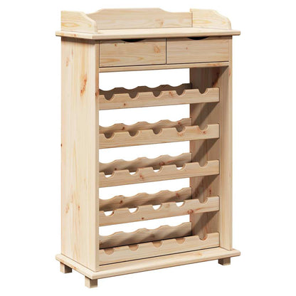 Wine Rack Natural 58 x 28 x 90 cm Solid Pine Wood