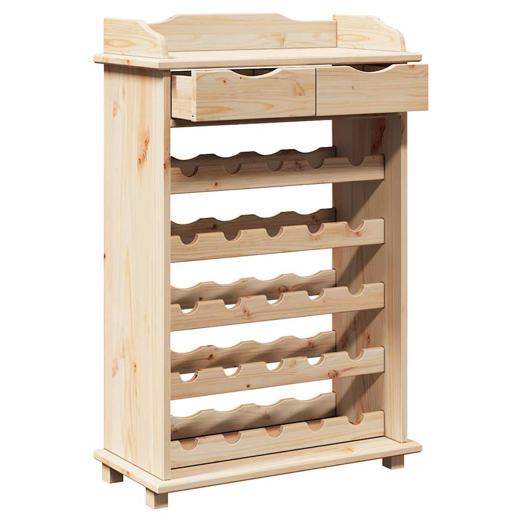 Wine Rack Natural 58 x 28 x 90 cm Solid Pine Wood