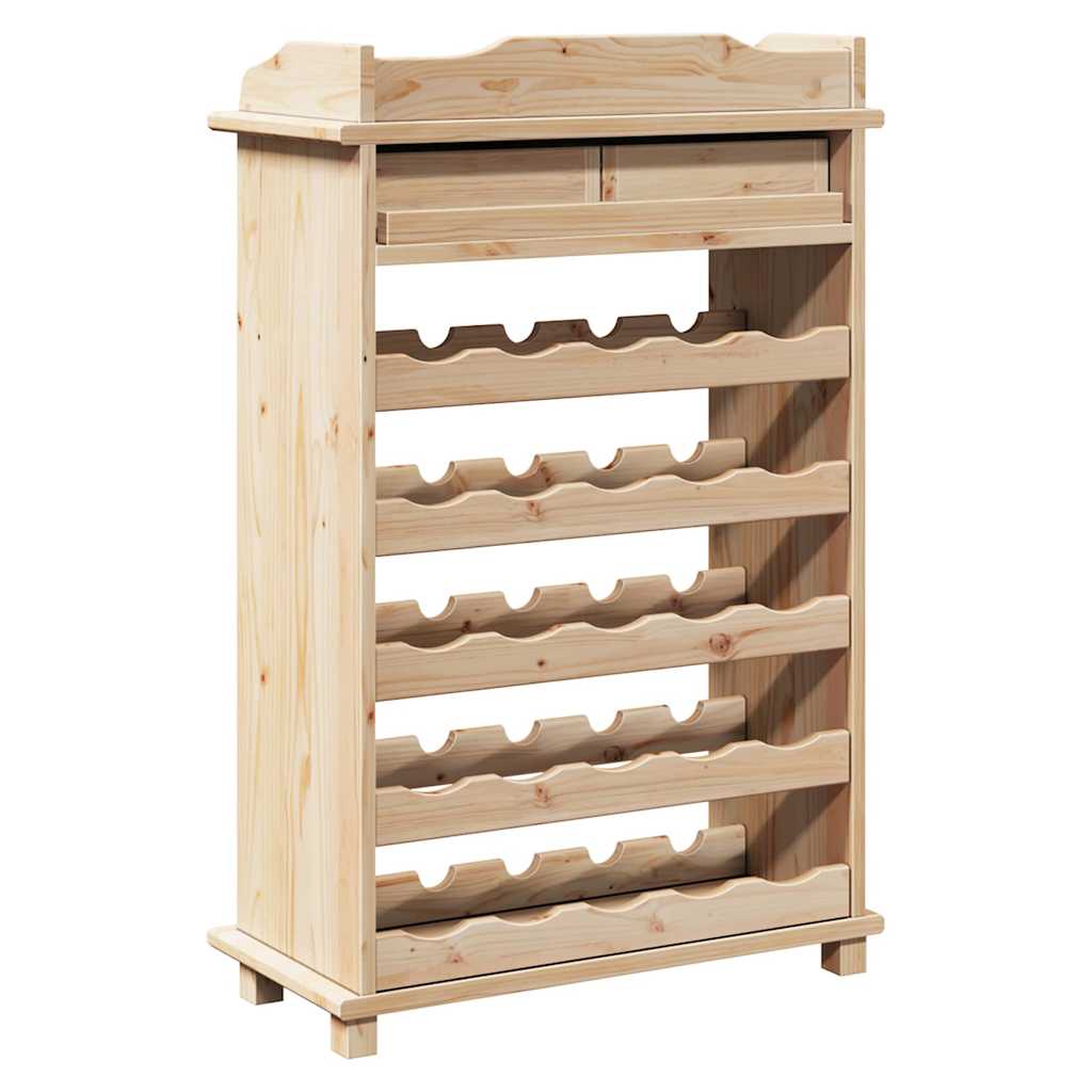 Wine Rack Natural 58 x 28 x 90 cm Solid Pine Wood