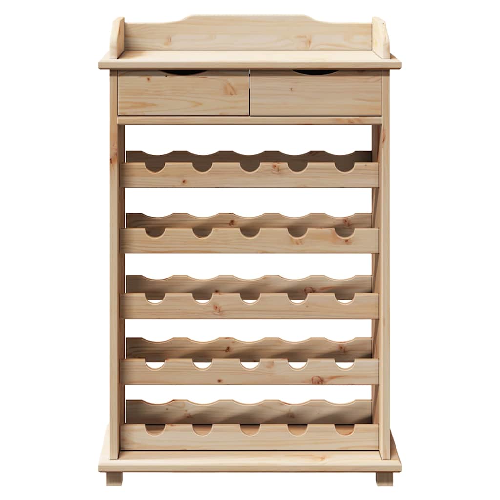 Wine Rack Natural 58 x 28 x 90 cm Solid Pine Wood