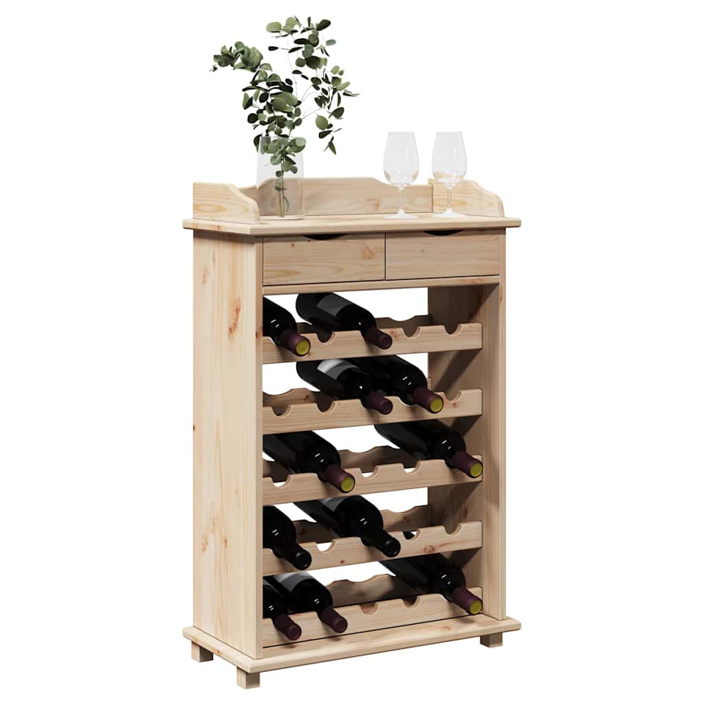 Wine Rack Natural 58 x 28 x 90 cm Solid Pine Wood