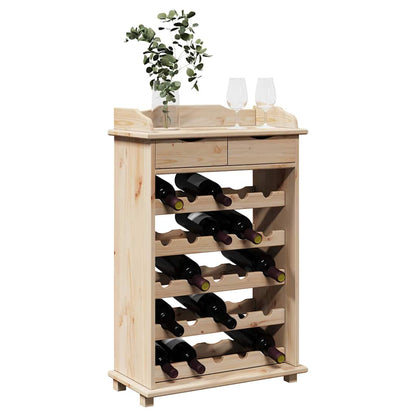 Wine Rack Natural 58 x 28 x 90 cm Solid Pine Wood