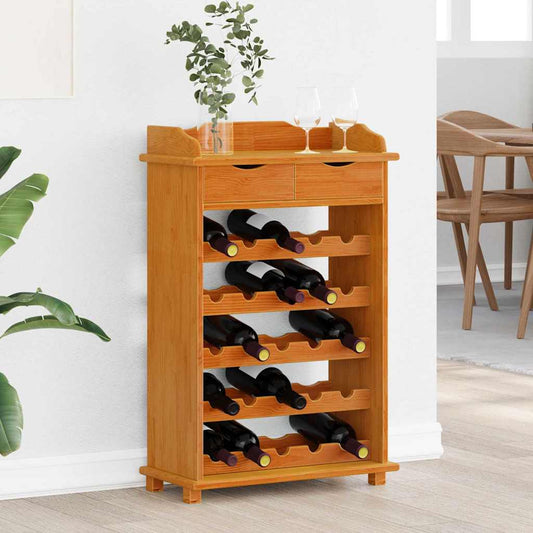 Wine Rack Brown 58 x 28 x 90 cm Solid Pine Wood