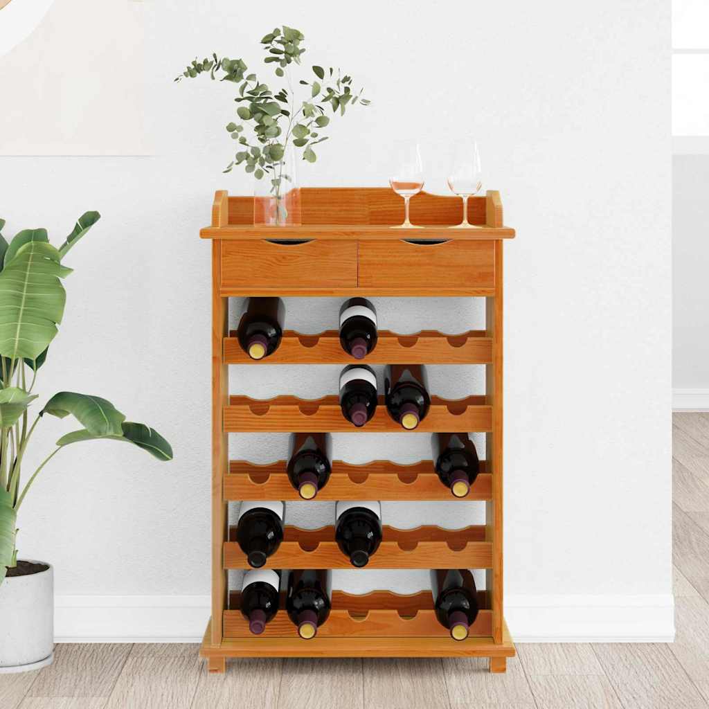 Wine Rack Brown 58 x 28 x 90 cm Solid Pine Wood