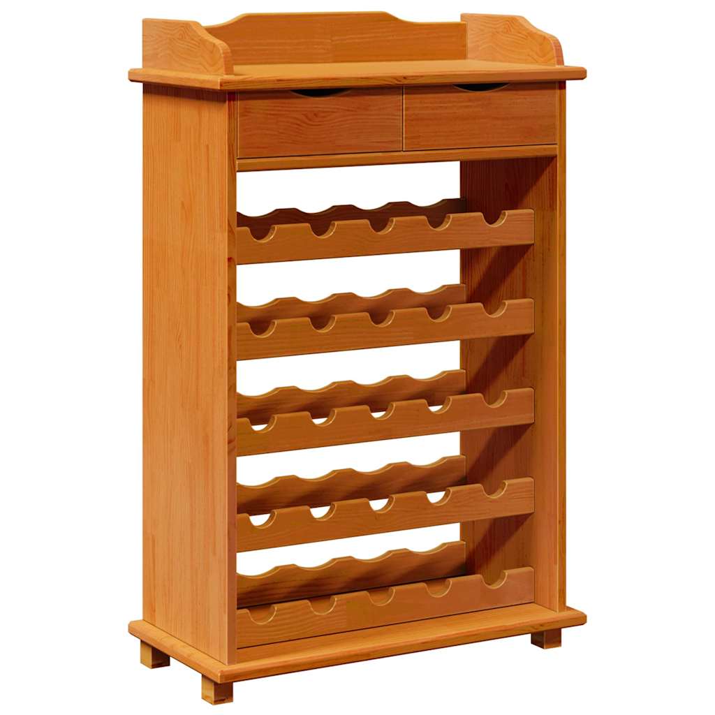 Wine Rack Brown 58 x 28 x 90 cm Solid Pine Wood