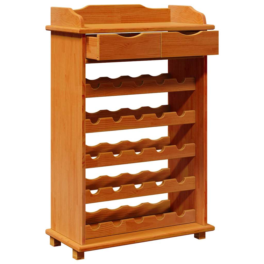 Wine Rack Brown 58 x 28 x 90 cm Solid Pine Wood