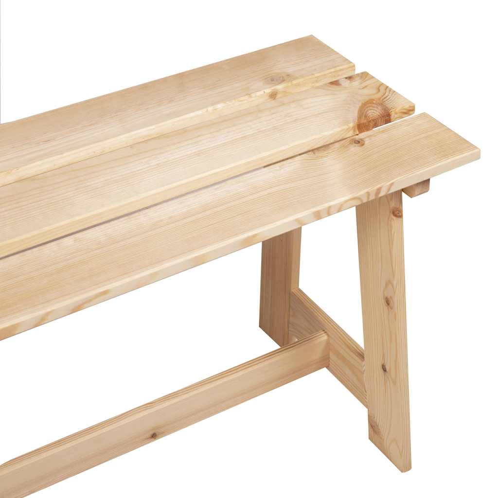 Outdoor Bench Natural 119 x 37 x 47 cm Solid Pine Wood