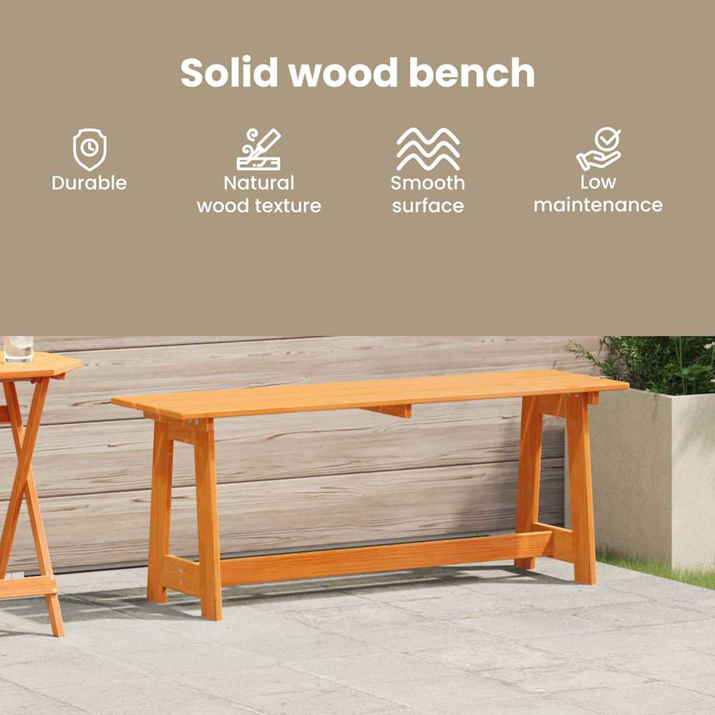 Outdoor Bench Brown 119 x 37 x 47 cm Solid Pine Wood