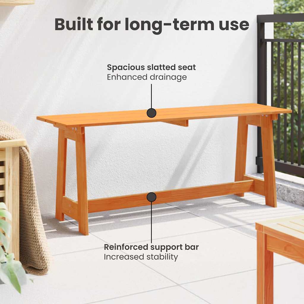 Outdoor Bench Brown 119 x 37 x 47 cm Solid Pine Wood