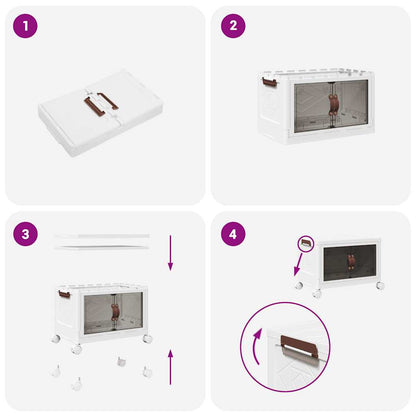Stackable Storage Box with Wheels 28 L 48.5x29.5x33 cm