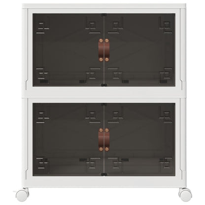 Stackable Storage Box with Wheels 2-Tier 75 L 64x40x76 cm