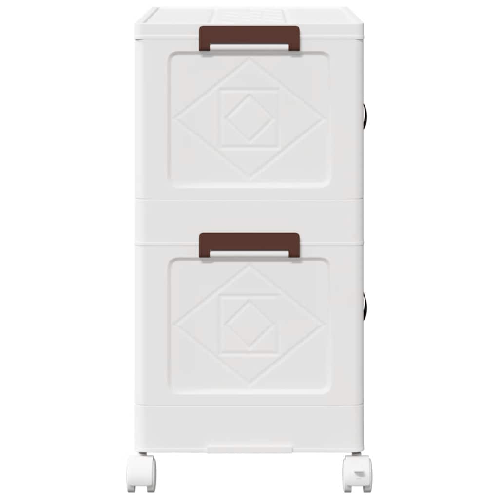 Stackable Storage Box with Wheels 2-Tier 75 L 64x40x76 cm