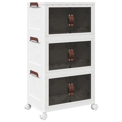 Stackable Storage Box with Wheels 3-Tier 28 L 48,5x29,5x86 cm