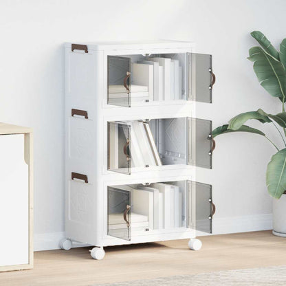 Stackable Storage Box with Wheels 3-Tier 28 L 48,5x29,5x86 cm