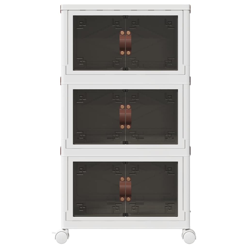 Stackable Storage Box with Wheels 3-Tier 28 L 48,5x29,5x86 cm